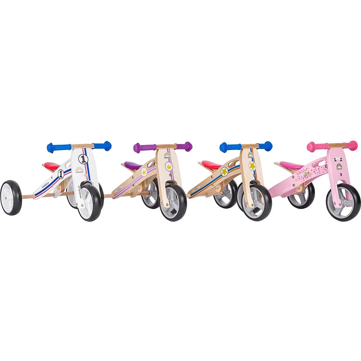 BIKESTAR Mini Kinder Laufrad Holz Lauflernrad mit DREI Rädern für Jungen und Mädchen ab 1 – 1,5 Jahre | 2 in 1 Kinderlaufrad | Kleine Prinzessin | Risikofrei Testen – Bild 9