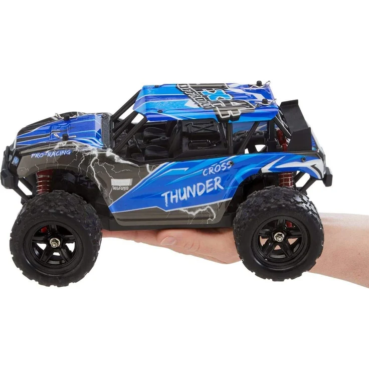 Revell Control 24831 X-Treme schneller RC Truggy Cross Thunder, 2.4 GHz, proportional, 4WD Allrad, geländegängig, bis zu 50 km/h ferngesteuertes Auto, Blau – Bild 3