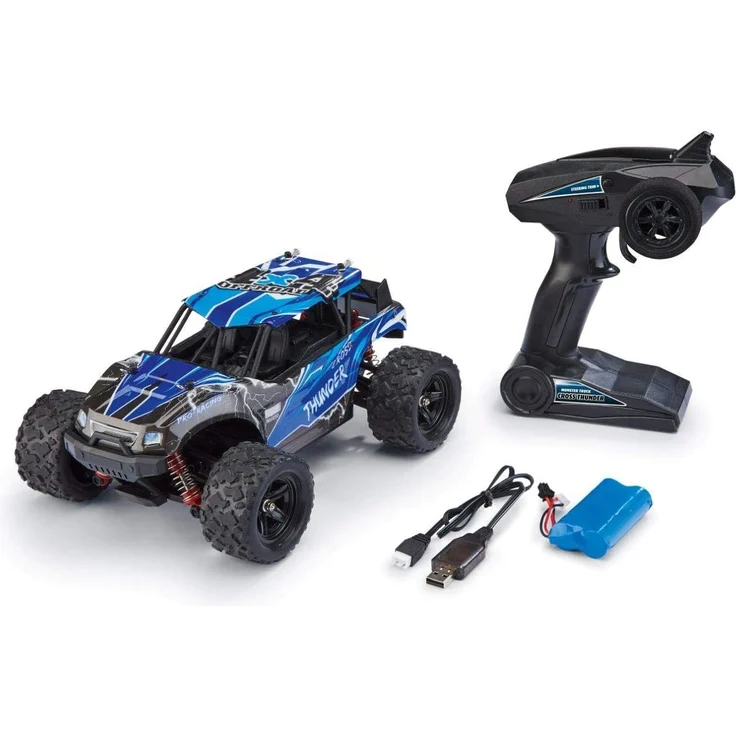 Revell Control 24831 X-Treme schneller RC Truggy Cross Thunder, 2.4 GHz, proportional, 4WD Allrad, geländegängig, bis zu 50 km/h ferngesteuertes Auto, Blau – Bild 5