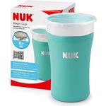 NUK Magic Cup Trinklernbecher aus Edelstahl | ab 8 Monaten | 230 ml | auslaufsicherer 360°-Trinkrand | auslaufsicher | BPA-frei und auswaschbar | Blau