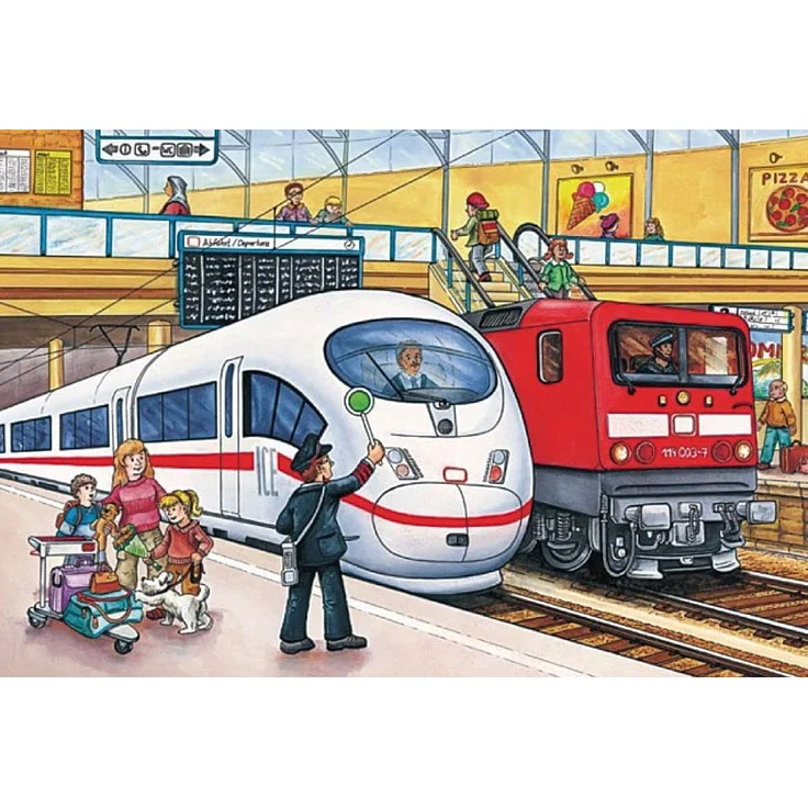 Schmidt Spiele 56508 Verkehrsmittel, Puzzle-Box im Metallkoffer, 2x26 und 2x48 Teile Kinderpuzzle, bunt – Bild 9