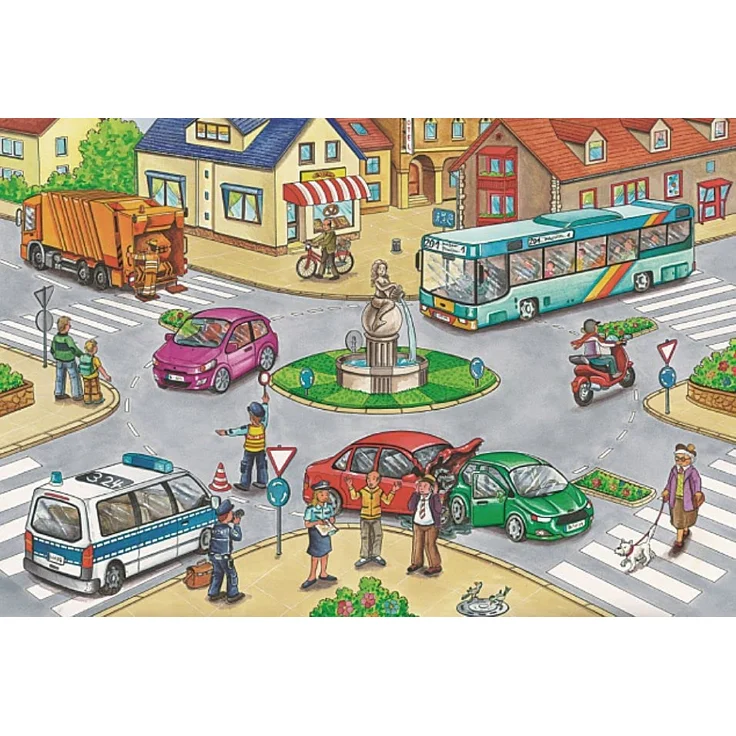 Schmidt Spiele 56508 Verkehrsmittel, Puzzle-Box im Metallkoffer, 2x26 und 2x48 Teile Kinderpuzzle, bunt – Bild 8