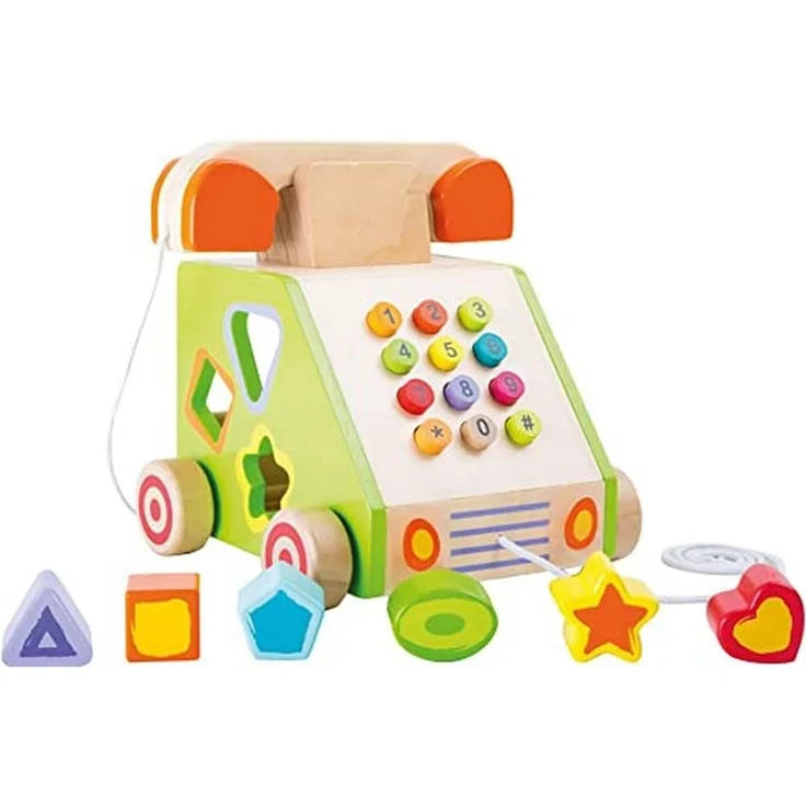 Legler small foot Zieh- und Motorikspielzeug „Telefon“, ab 18 Monate, 10319 – Bild 1