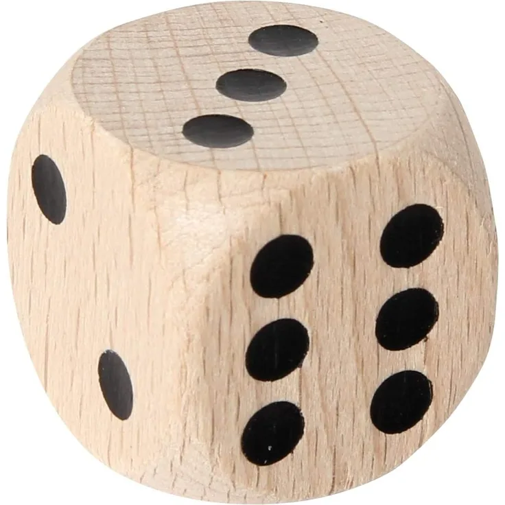 Bartl Augenwürfel 30 mm Holz natur 1 Stück Holzwürfel Spielwürfel Spielewürfel