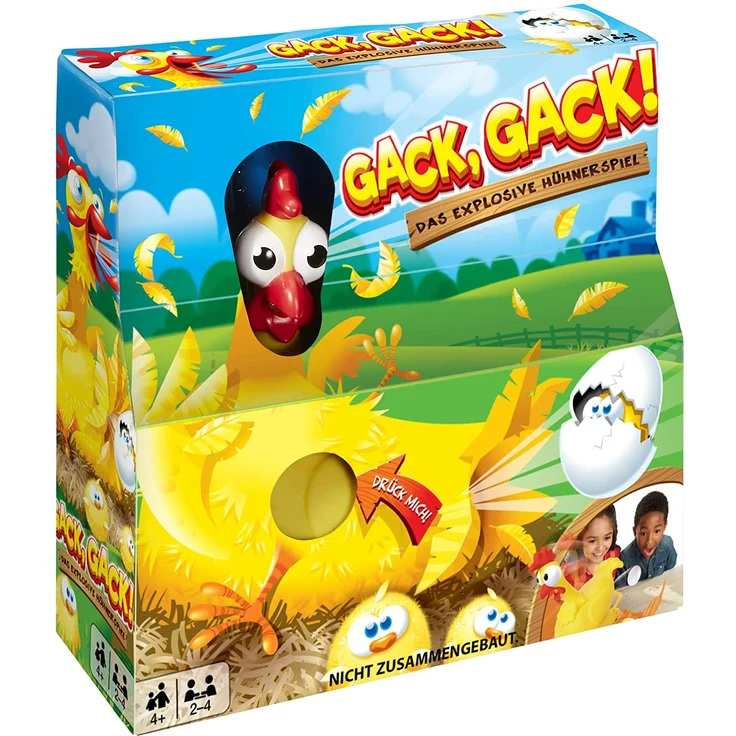 Mattel Games FRL48 - Gack Gack lustiges Hühnerspiel und Kinderspiel geeignet für 2 - 4 Spieler, Kinderspiele ab 5 Jahren – Bild 2
