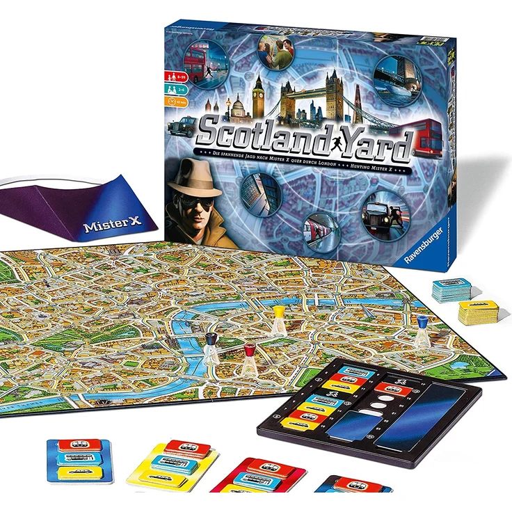 Ravensburger Scotland Yard, Brettspiel, Gesellschafts- und Familienspiel, für Kinder und Erwachsene, Spiel des Jahres, für 2-6 Spieler, ab 8 Jahre – Bild 5