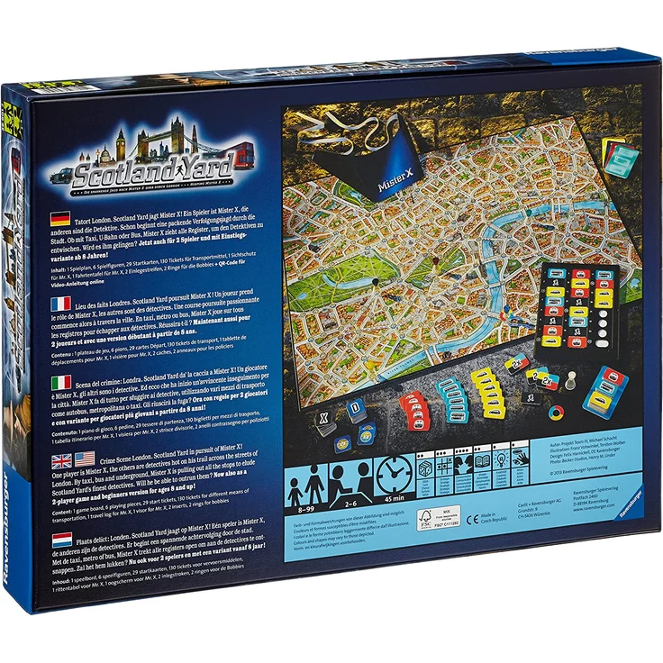 Ravensburger Scotland Yard, Brettspiel, Gesellschafts- und Familienspiel, für Kinder und Erwachsene, Spiel des Jahres, für 2-6 Spieler, ab 8 Jahre – Bild 9