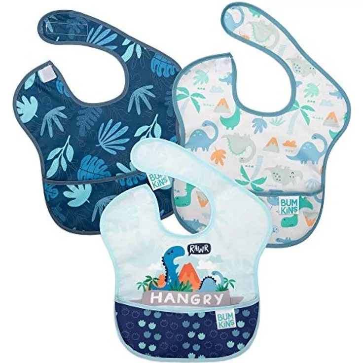 Bumkins S3-BN2 Super Bib 3 Pack, Mehrfarbig