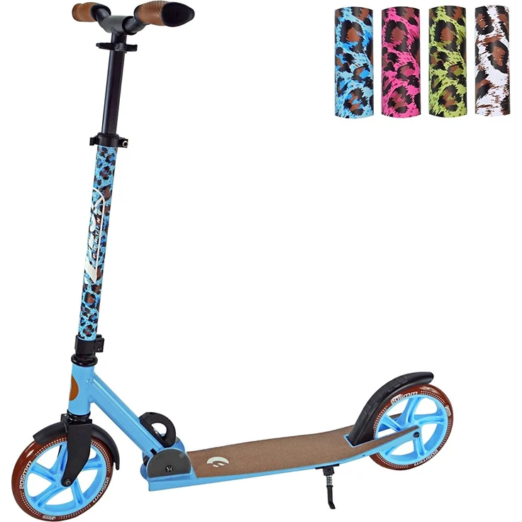 Best Sporting Scooter Leopard 205er Rolle, aus Aluminium, klappbar, Hellblau – Bild 1