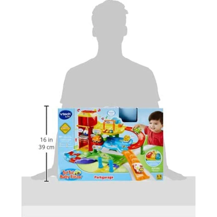 VTech Baby Flitzer - Parkgarage – Interaktives Spielzeug mit Abschleppwagen, Aufzug, Rutsche, Tankstelle u. v. m. – Für Kinder von 1-5 Jahren – Bild 6