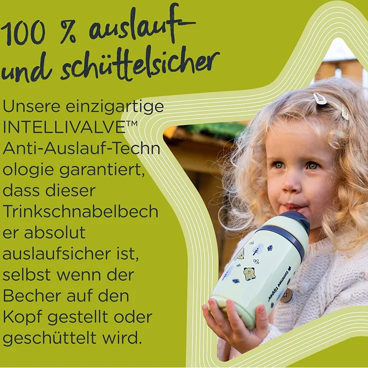Tommee Tippee Superstar Isolierter Strohhalmbecher, 100% Auslauf- und Schüttelsichere INTELLIVALE-Technologie, Antibakterieller BACSHIELD-Technologie, 12 M. +, 266ml, 1 Stk, Rosa – Bild 3