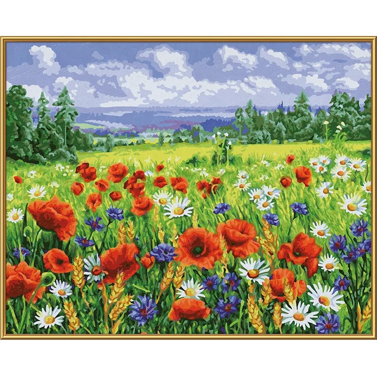 Schipper 609130824 Malen nach Zahlen, Blumenwiese - Bilder malen für Erwachsene, inklusive Pinsel und Acrylfarben, 40 x 50 cm – Bild 3