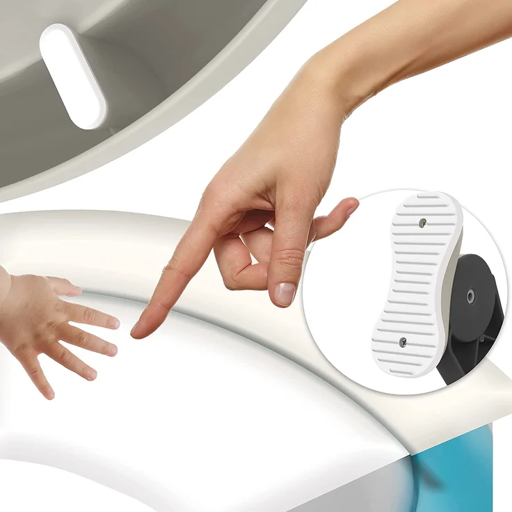KIDIZ® Kinder Toilettensitz Toilettentrainer mit Treppe und Griffe Faltbar Kindertoilette WC Sitz Töpfchentrainer Lerntöpfchen bequemem Kissen und breiten Stufen Toilettentreppe höhenverstellbar Grau – Bild 6