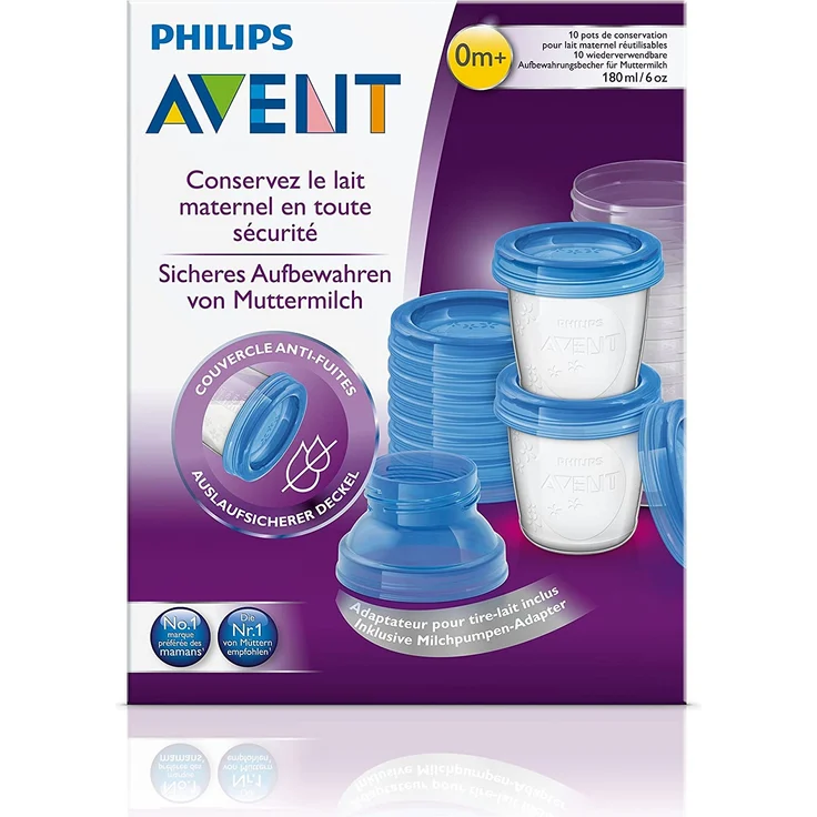 Philips Avent Aufbewahrungssystem für Muttermilch, Becher inklusive Deckel, Adapter (Modell SCF618/10) – Bild 5