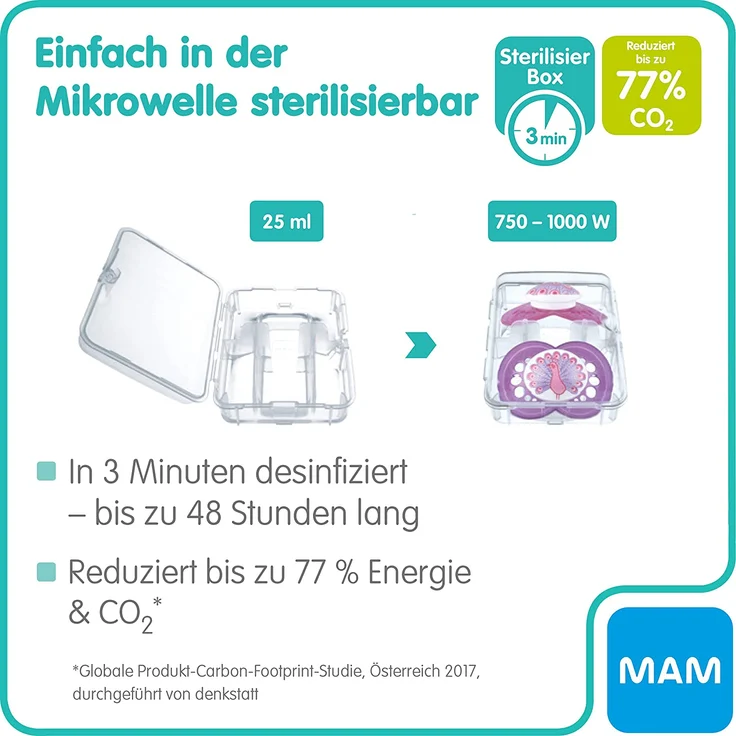 MAM Original Silikon Schnuller im 2er-Set, besonders sanfter Schnuller, Baby Schnuller aus speziellem MAM SkinSoft Silikon mit Schnullerbox, 16+ Monate, grau – Bild 7