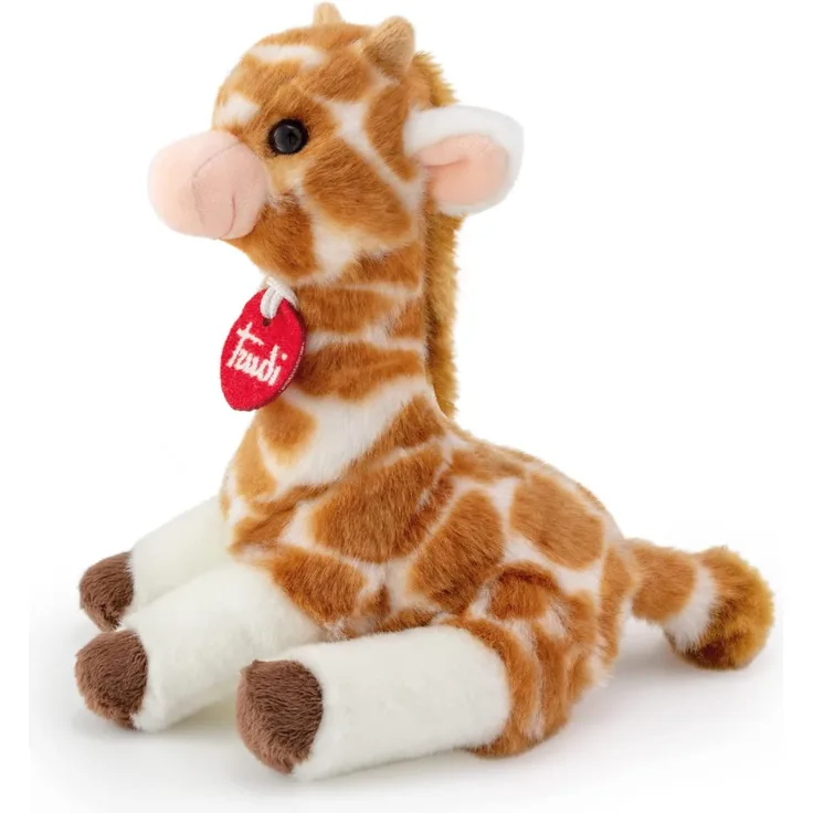 Trudi TUDG3000 Trudini Plüschtier Giraffe ca. 19 cm, Größe XS, Flauschiges Stofftier mit weichen Materialien, Plüschfigur mit liebevollen Details, waschbar, Kuscheltier für Kinder, Braun / Weiß