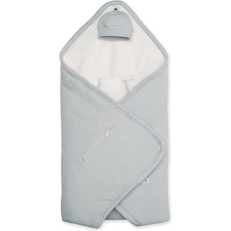 BEMINI Wickeldecke Pady tetra jersey + teddy Mittelgrau