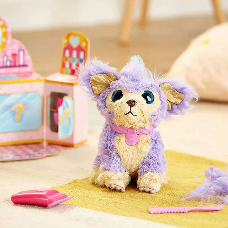 Little Live Pets 30147 Scruff-a-Luvs Cutie Cuts, Überraschungshündchen aus super weichem Plüsch: Rasiere, wasche und Style Dein Plüschtier mit insgesamt 10 Überraschungen,lila – Bild 14