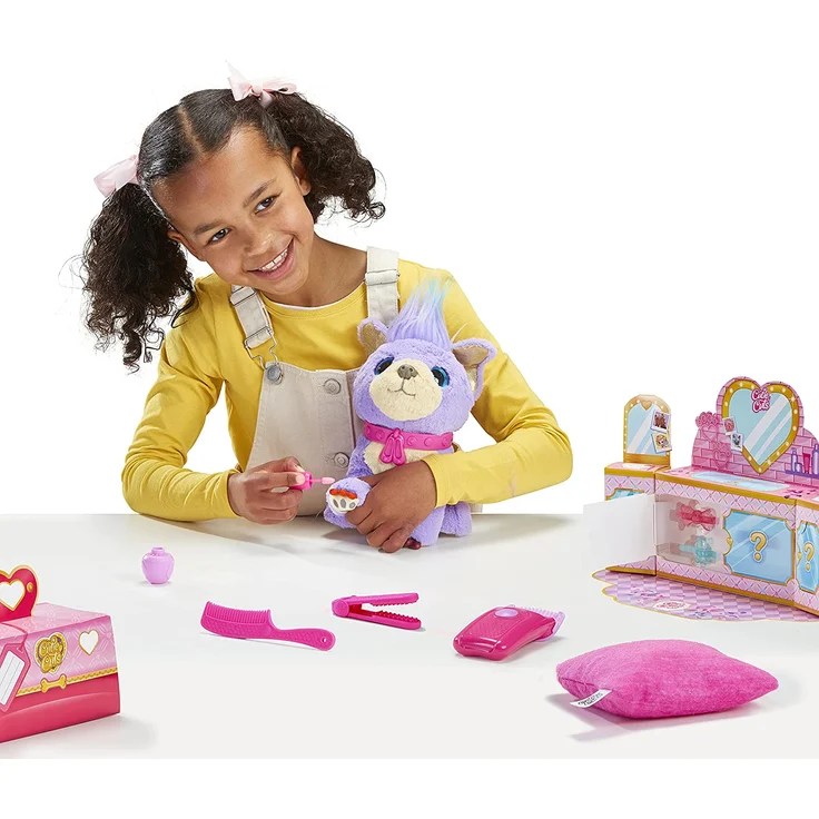Little Live Pets 30147 Scruff-a-Luvs Cutie Cuts, Überraschungshündchen aus super weichem Plüsch: Rasiere, wasche und Style Dein Plüschtier mit insgesamt 10 Überraschungen,lila – Bild 6