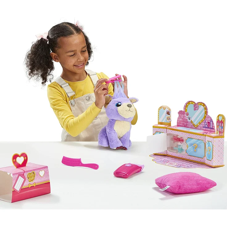 Little Live Pets 30147 Scruff-a-Luvs Cutie Cuts, Überraschungshündchen aus super weichem Plüsch: Rasiere, wasche und Style Dein Plüschtier mit insgesamt 10 Überraschungen,lila – Bild 7