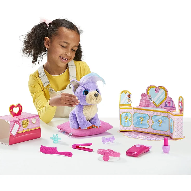 Little Live Pets 30147 Scruff-a-Luvs Cutie Cuts, Überraschungshündchen aus super weichem Plüsch: Rasiere, wasche und Style Dein Plüschtier mit insgesamt 10 Überraschungen,lila – Bild 10
