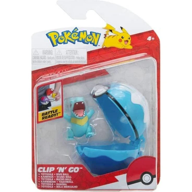 Pokémon PKW2651 - Clip and Go Pokéball - Karnimani & Tauchball, offizieller Pokéball mit beweglicher 5 cm Figur – Bild 3