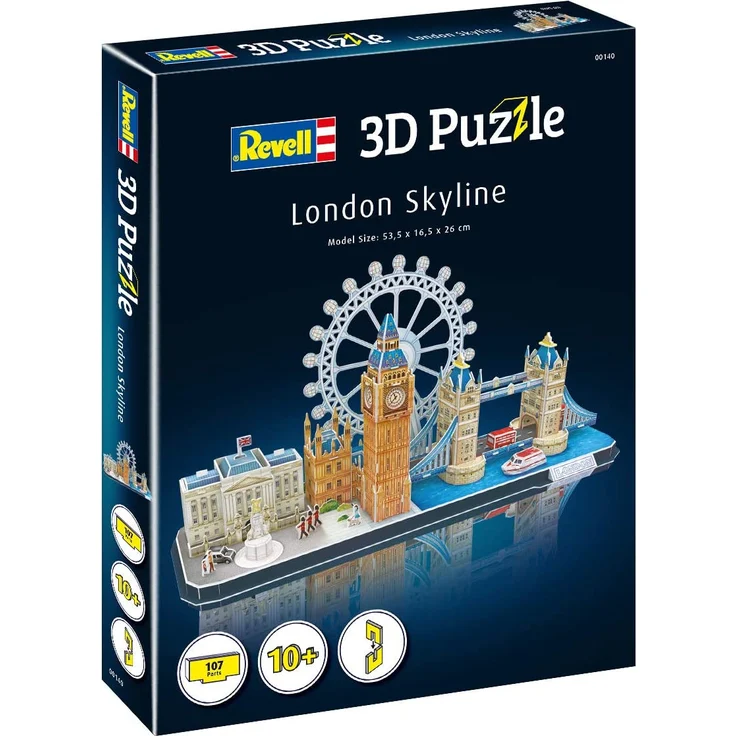 Revell 3D Puzzle 00140 Skyline mit Buckingham Palace, London-Eye, Tower Bridge und Big Ben Die Welt in 3D entdecken, Bastelspass für Jung und Alt, farbig – Bild 8