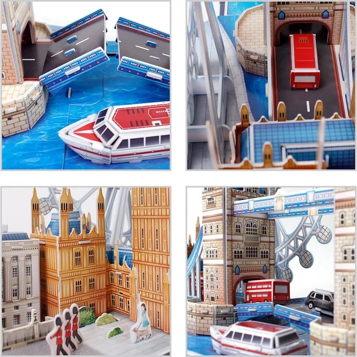 Revell 3D Puzzle 00140 Skyline mit Buckingham Palace, London-Eye, Tower Bridge und Big Ben Die Welt in 3D entdecken, Bastelspass für Jung und Alt, farbig – Bild 6