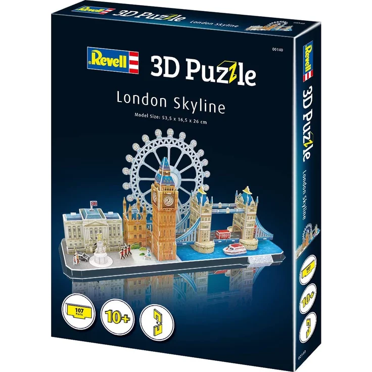 Revell 3D Puzzle 00140 Skyline mit Buckingham Palace, London-Eye, Tower Bridge und Big Ben Die Welt in 3D entdecken, Bastelspass für Jung und Alt, farbig – Bild 9