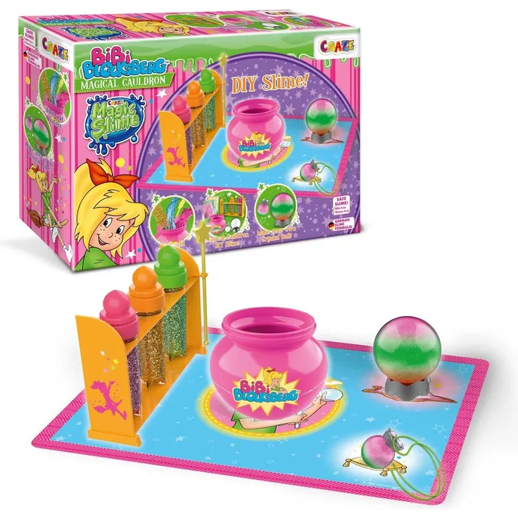 CRAZE MAGIC SLIME Schleimlabor Bibi Blocksberg DIY Schleim Spielset Glitzer-Schleim im Kessel zum Selbermachen 25123