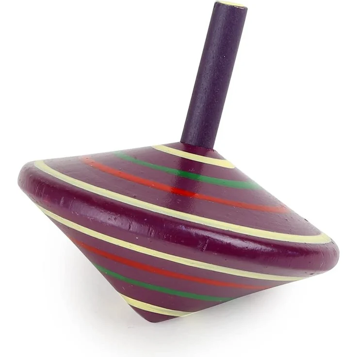 small foot 1730 Kreisel aus Holz, sechs Stück mit bunten Bemalungen und Mustern, Farbeffekt beim Drehen, ab 3 Jahren – Bild 4