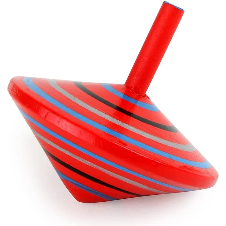 small foot 1730 Kreisel aus Holz, sechs Stück mit bunten Bemalungen und Mustern, Farbeffekt beim Drehen, ab 3 Jahren – Bild 3