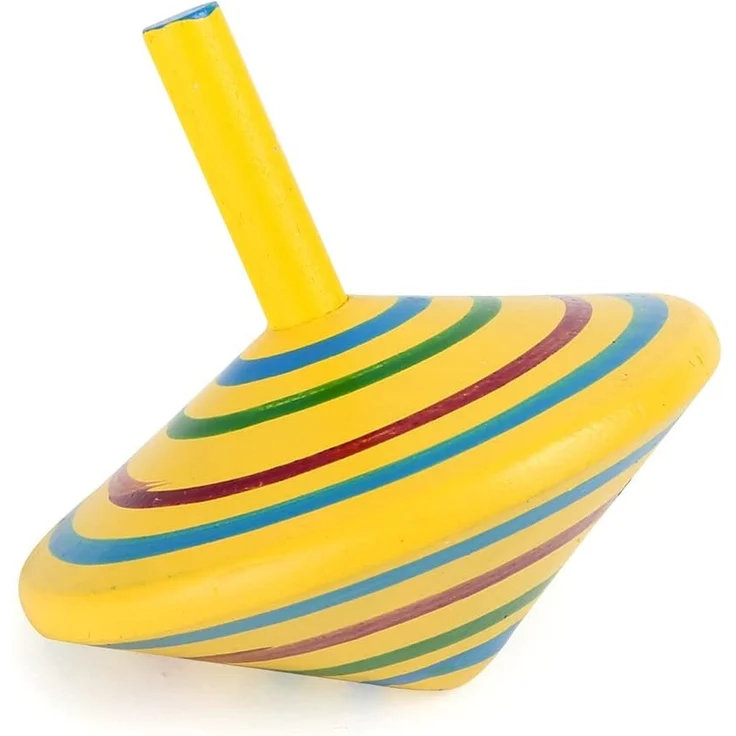 small foot 1730 Kreisel aus Holz, sechs Stück mit bunten Bemalungen und Mustern, Farbeffekt beim Drehen, ab 3 Jahren – Bild 6