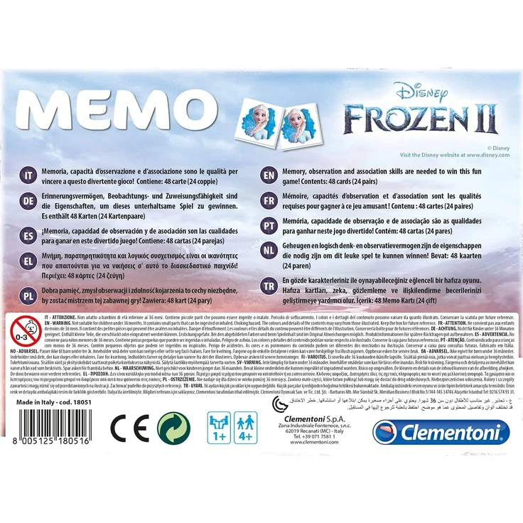 Clementoni 18051 Memo Kompakt-Frozen 2, Mehrfarben – Bild 2