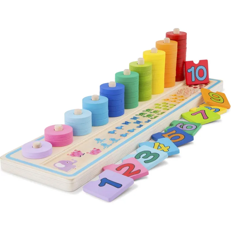 New Classic Toys Lernspiel count junior 43 cm Holz 66-teilig