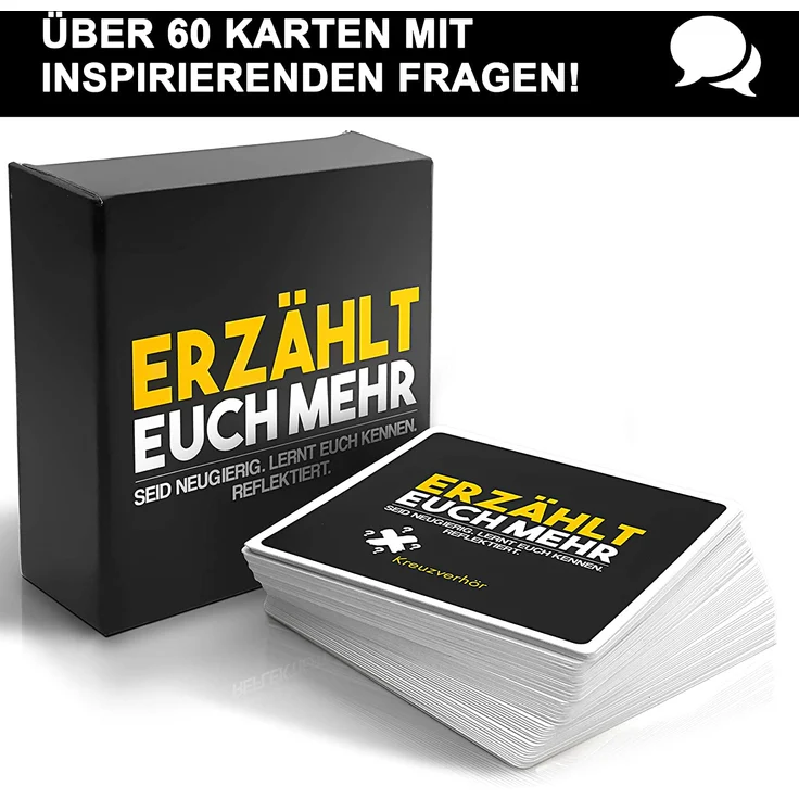 Erzählt euch mehr (Klassik) Gesellschaftsspiel Erwachsene - Spiel für mehr Achtsamkeit und Selbstreflexion - tolle Geschenkidee für Muttertag, Geburtstag, Freunde - Kartenspiel – Bild 2