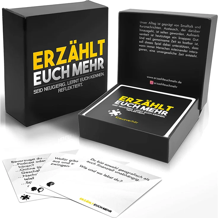 Erzählt euch mehr (Klassik) Gesellschaftsspiel Erwachsene - Spiel für mehr Achtsamkeit und Selbstreflexion - tolle Geschenkidee für Muttertag, Geburtstag, Freunde - Kartenspiel – Bild 1