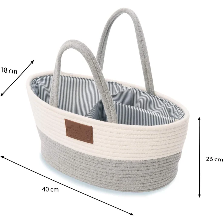 Baby Wickel-Organizer; Windelkorb Babykorb Wickel-Tasche für Windeln & Wickel-Utensilien, tragbare Einkaufstasche Shopper Windel Aufbewahrungskorb aus 100% Baumwoll-Leinen – Bild 6