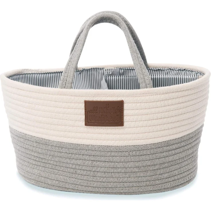 Baby Wickel-Organizer; Windelkorb Babykorb Wickel-Tasche für Windeln & Wickel-Utensilien, tragbare Einkaufstasche Shopper Windel Aufbewahrungskorb aus 100% Baumwoll-Leinen – Bild 8