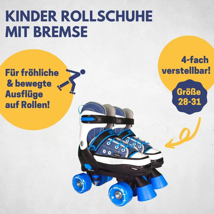 Best Sporting Rollschuhe für Kinder und Jugendliche, Größe verstellbar, ABEC 7 Carbon, blau-weiß blau/weiß, 28 - 31 – Bild 2