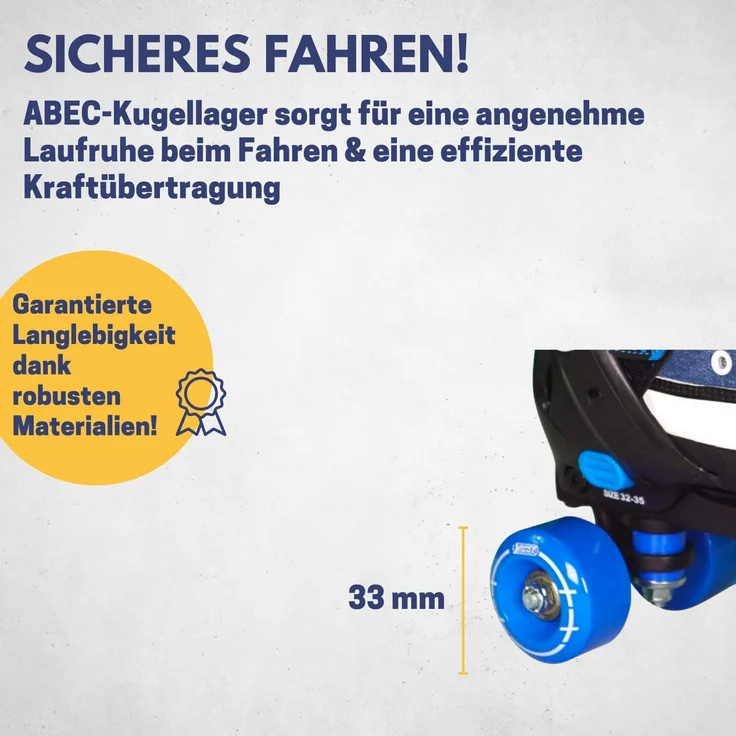 Best Sporting Rollschuhe für Kinder und Jugendliche, Größe verstellbar, ABEC 7 Carbon, blau-weiß blau/weiß, 28 - 31 – Bild 4
