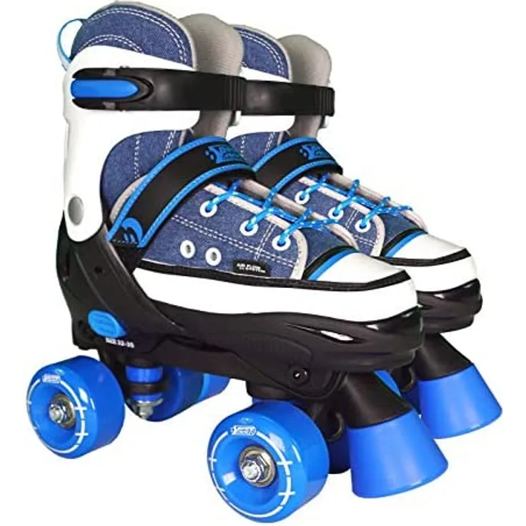 Best Sporting Rollschuhe für Kinder und Jugendliche, Größe verstellbar, ABEC 7 Carbon, blau-weiß blau/weiß, 28 - 31
