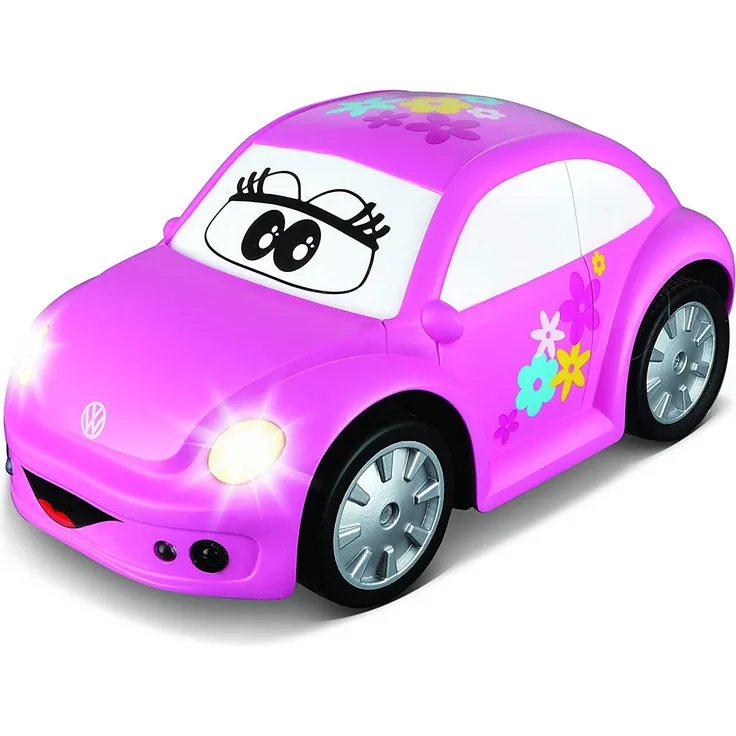 BB Junior VW New Beetle Easy Play RC: Ferngesteuertes Auto ab 18 Monaten, mit Licht & Sound, inkl. Infrarot-Fernbedienung, 21 cm, pink (16-92003)