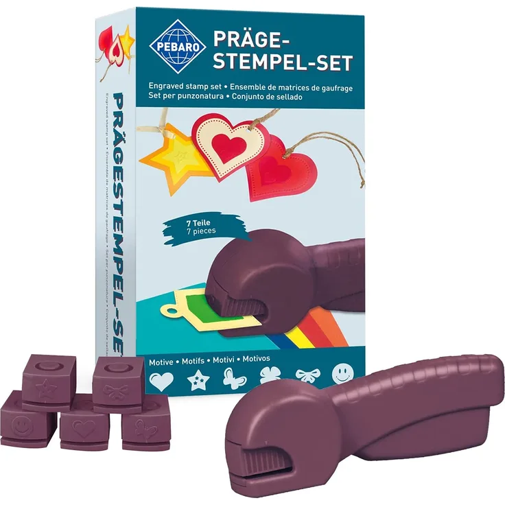 Pebaro PR1 Prägestempel-Set mit Prägezange und 6 Prägestempeln