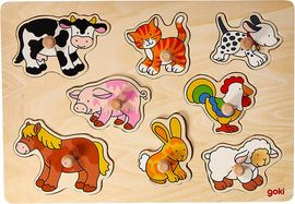 Goki 57873 - Steckpuzzle Bauernhof VII