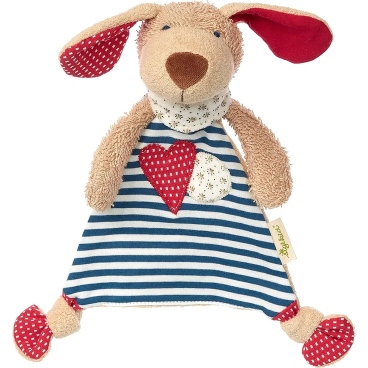 sigikid, Mädchen und Jungen, Schnuffeltuch Organic Collection, Hund, Blau/Weiß, 40503 – Bild 1