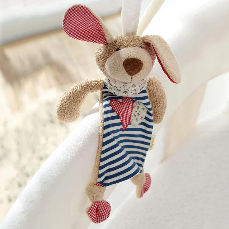 sigikid, Mädchen und Jungen, Schnuffeltuch Organic Collection, Hund, Blau/Weiß, 40503 – Bild 3