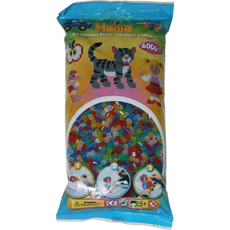 Hama 205-54 - Bügelperlen, ca. 6000 Stück, glittermix – Bild 1