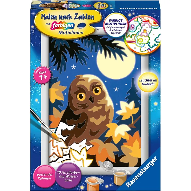 Ravensburger Malen nach Zahlen Malset Eule im Mondschein