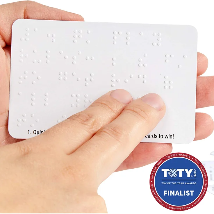 Mattel Games GPG06 - UNO Braille Kartenspiel und Gesellschaftspiel, Kartenspiele für die ganze Familie, für Blinde und sehbehinderte Personen, ab 7 Jahren – Bild 5